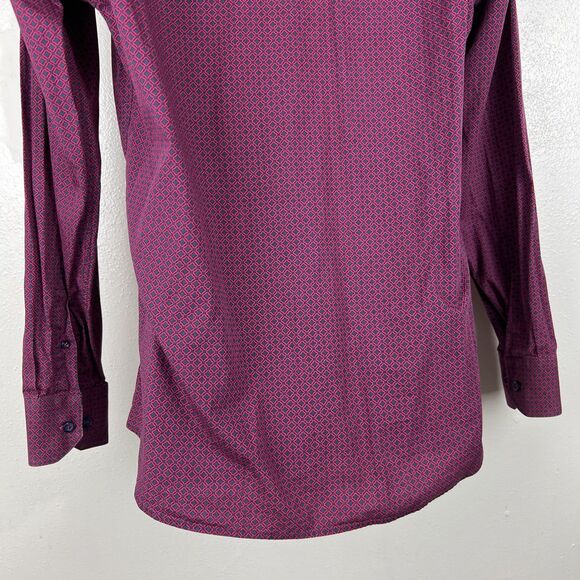 A21 Button Down Shirt Men Large Grey Pink Long Sleeve Graphic Cotton Casual - Picture 11 of 13